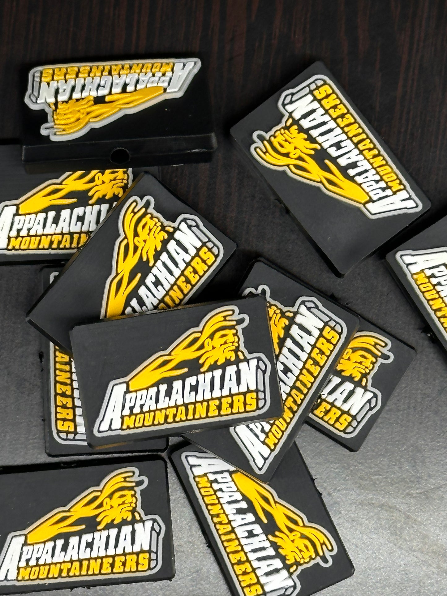 Appalachian Mountaineers focal beads/  beadable pen/ Silicone  bead/ keychain bead / Football/