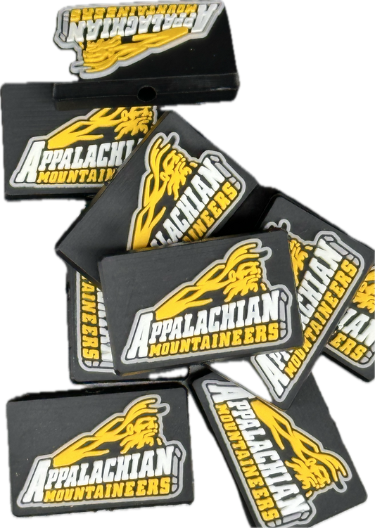 Appalachian Mountaineers focal beads/  beadable pen/ Silicone  bead/ keychain bead / Football/