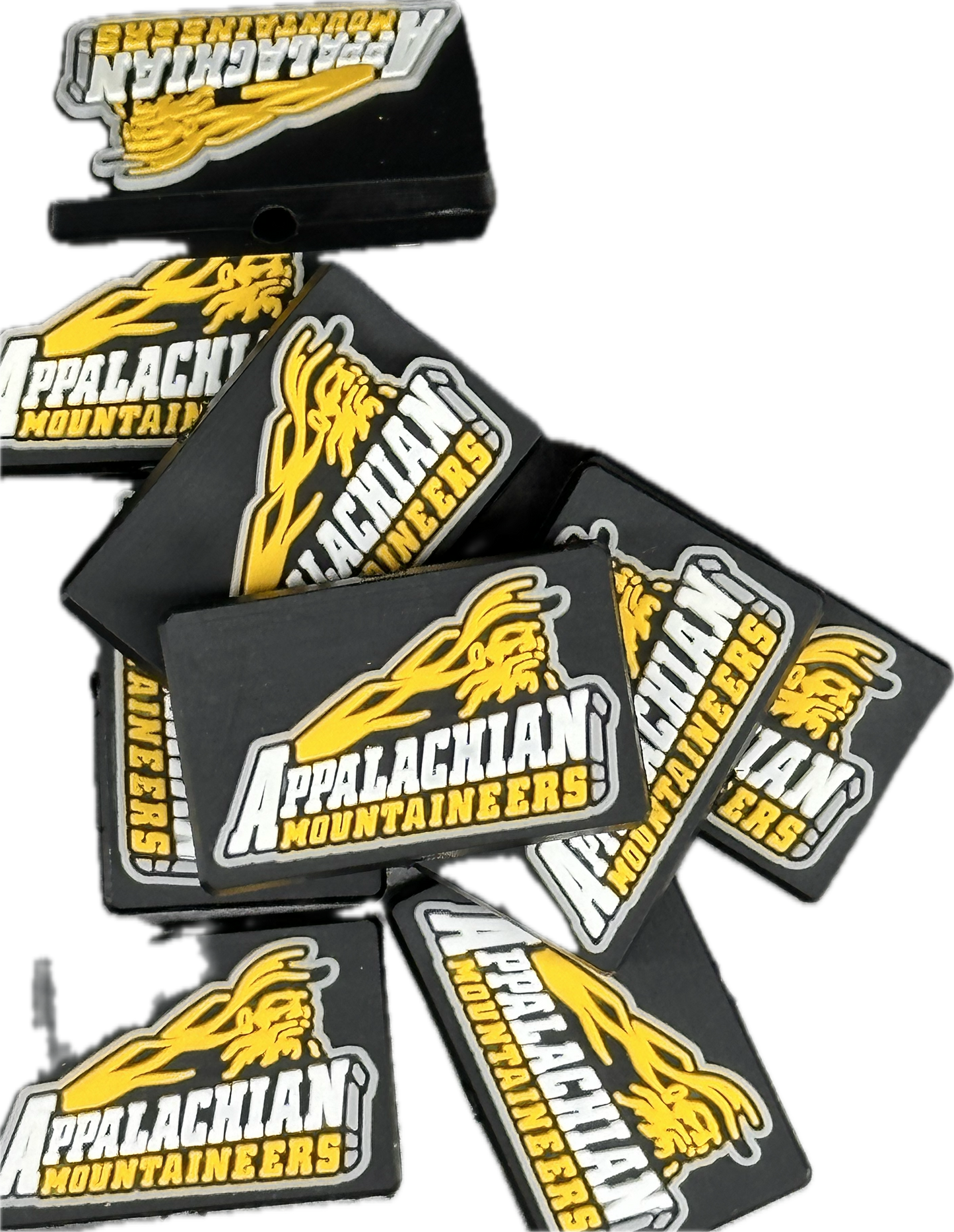 Appalachian Mountaineers focal beads/  beadable pen/ Silicone  bead/ keychain bead / Football/