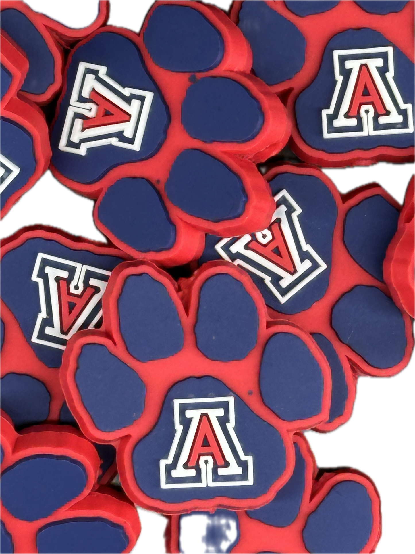 Arizona Wildcats/ University of Arizona focal bead / sports silicone bead