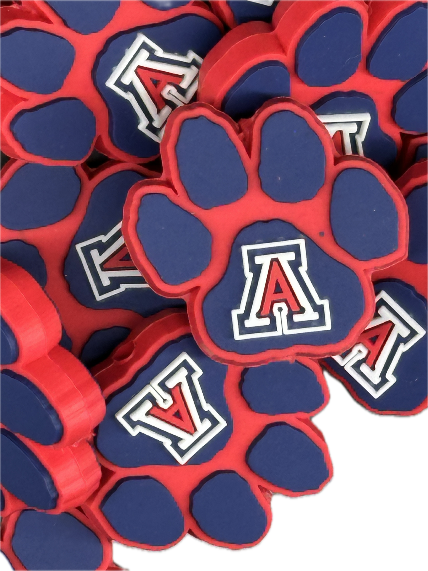 Arizona Wildcats/ University of Arizona focal bead / sports silicone bead