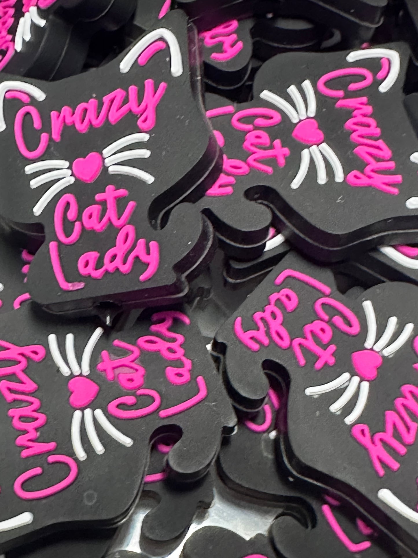 Crazy cat lady silicone focal beads/cat lover