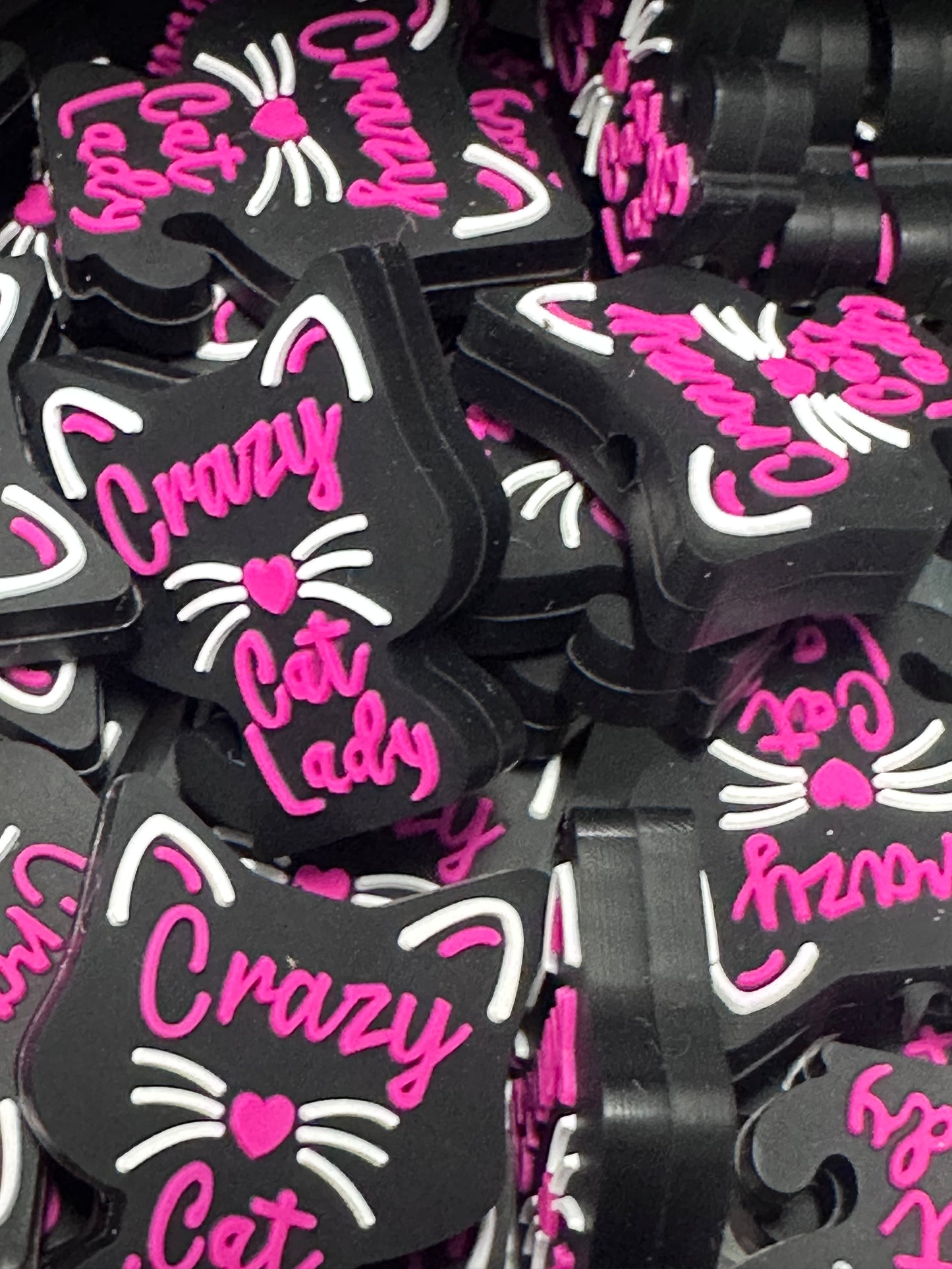 Crazy cat lady silicone focal beads/cat lover