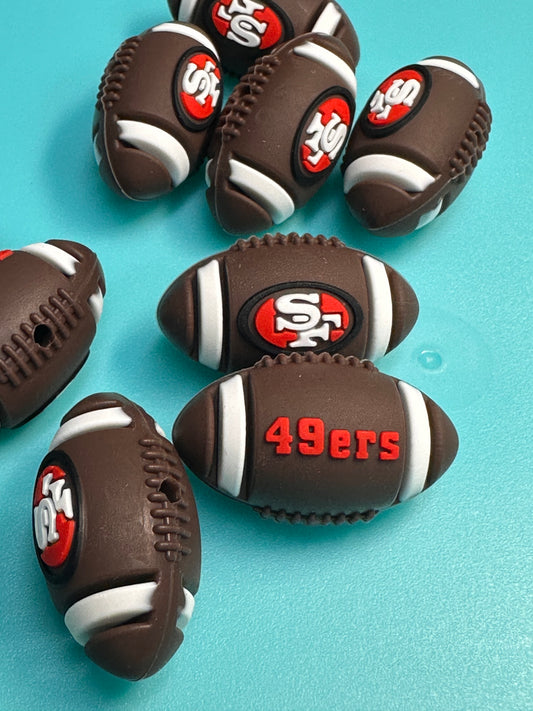 3D football shaped San Francisco 49 focal bead