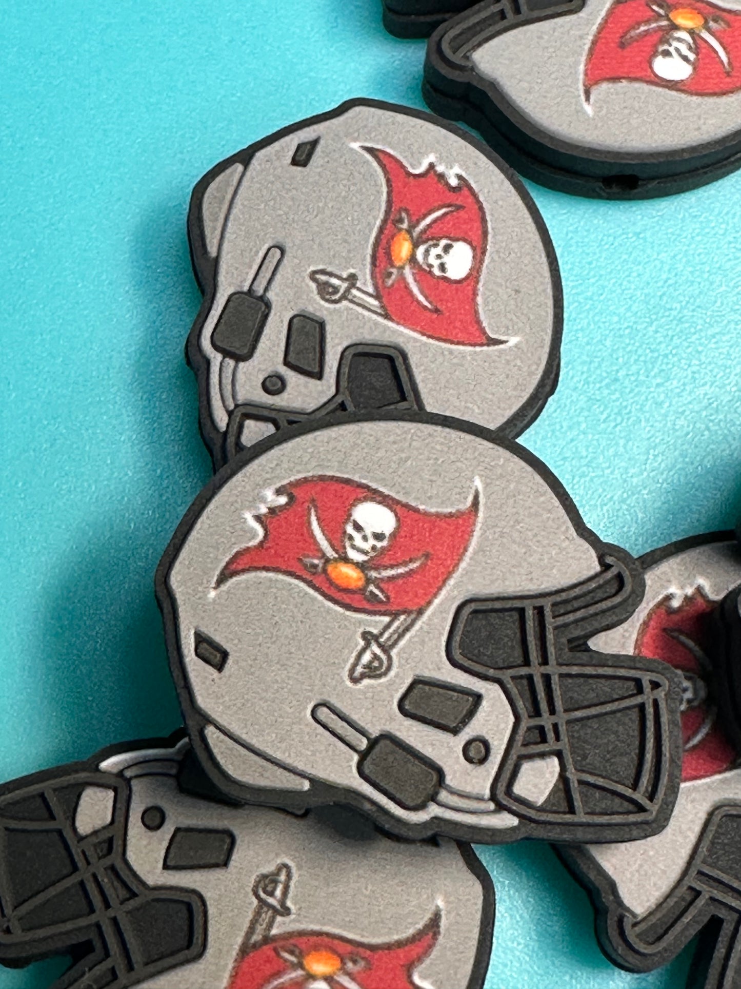 Tampa Bay Buccaneers helmet shaped focal bead / football /