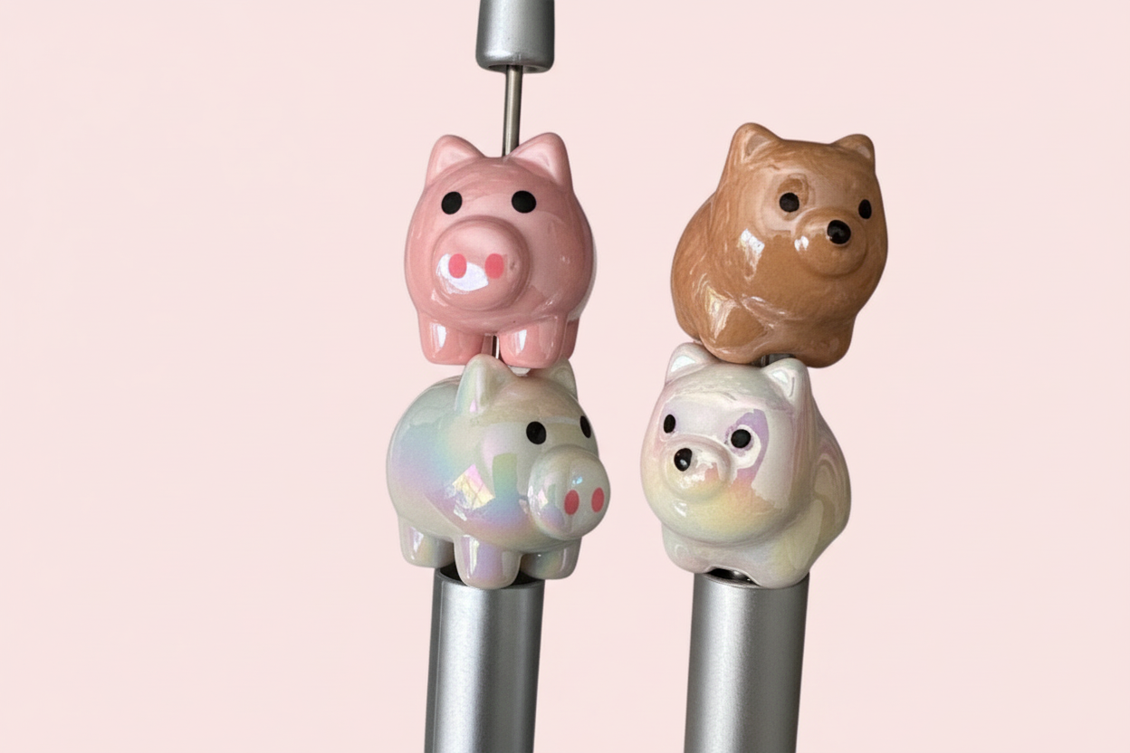 Acrylic Animal Focal Bead • Beadable Pen Beads • Dog, Sheep, Pig • DIY Craft Beads • Sold Individually at .99 -Pomeranian