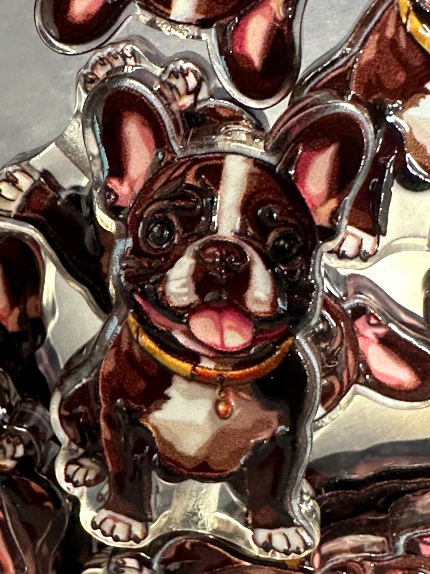 Boston terrier dog acrylic focal bead- set of 2/ focal bead/ pen beading / keychain bead/
