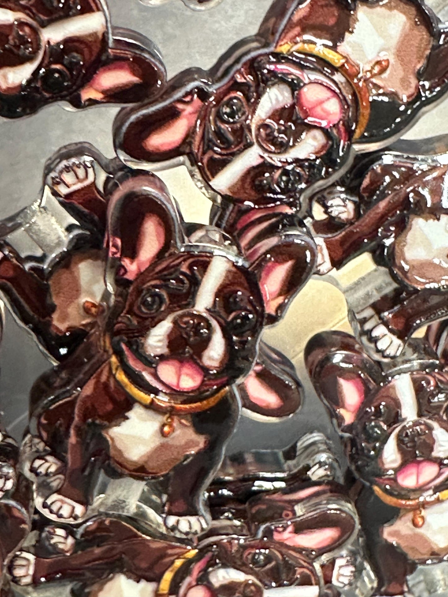 Boston terrier dog acrylic focal bead- set of 2/ focal bead/ pen beading / keychain bead/