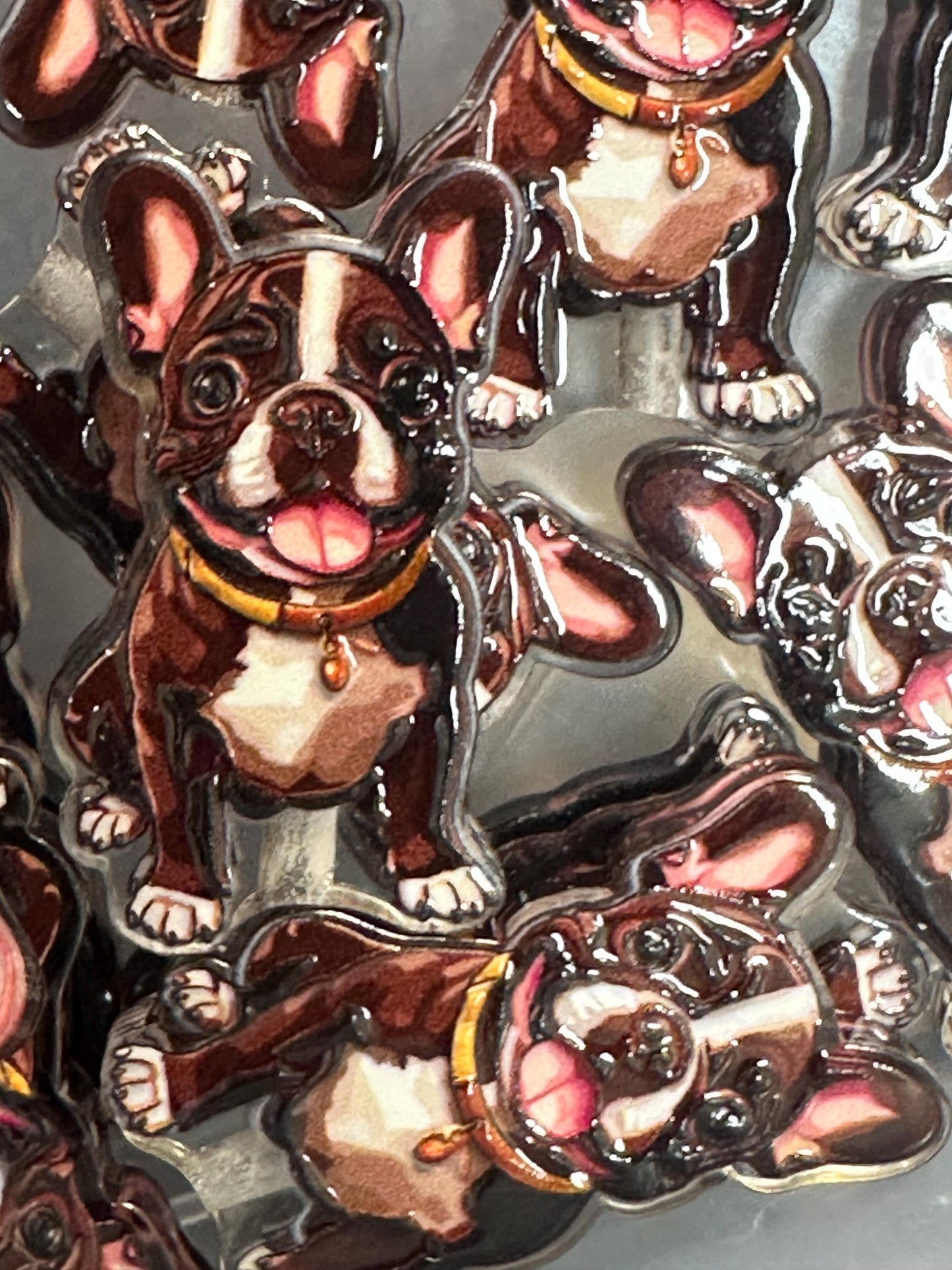 Boston terrier dog acrylic focal bead- set of 2/ focal bead/ pen beading / keychain bead/