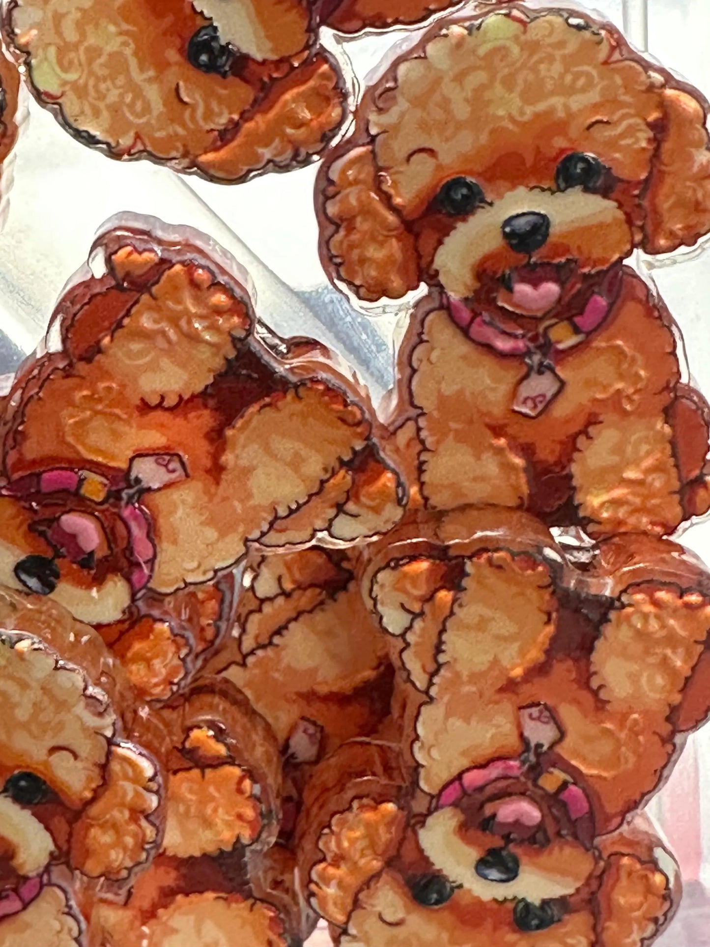 Poodle Doodle dog acrylic focal bead- set of 2/ focal bead/ pen beading / keychain bead/