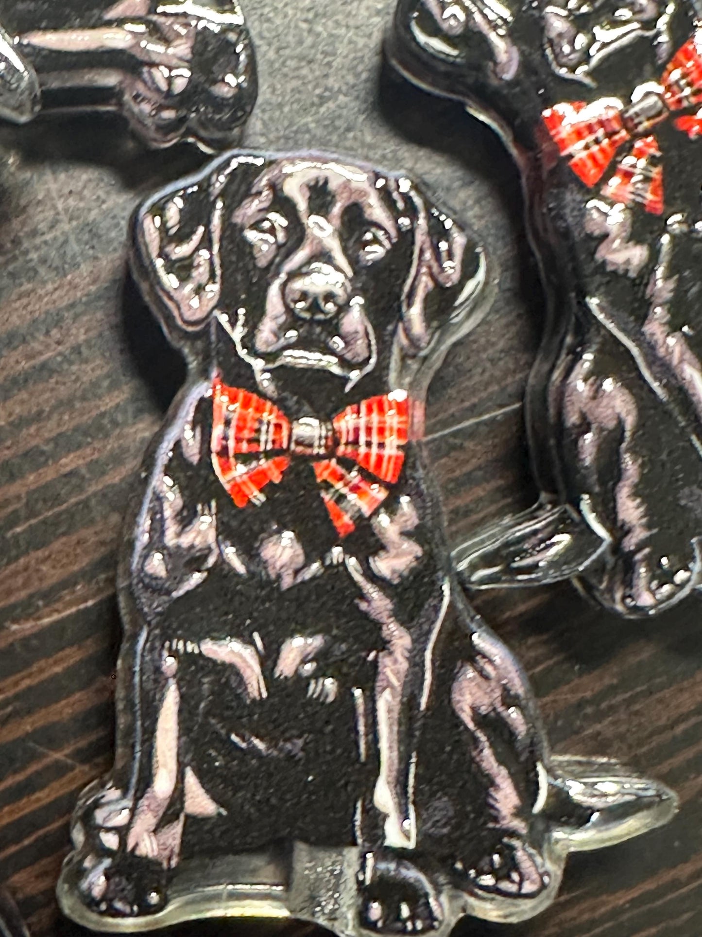 Black Lab Labrador dog acrylic focal bead- set of 2/ focal bead/ pen beading / keychain bead/