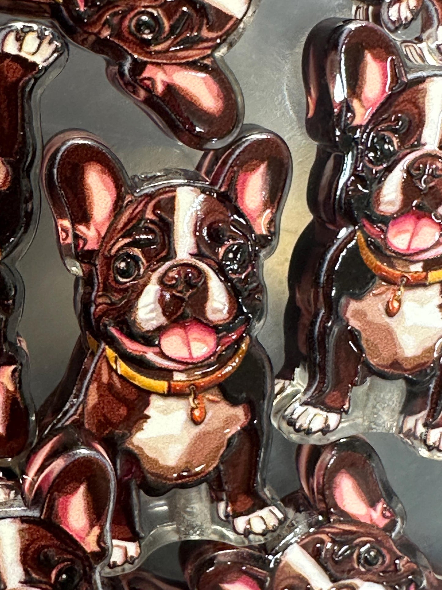 Boston terrier dog acrylic focal bead- set of 2/ focal bead/ pen beading / keychain bead/