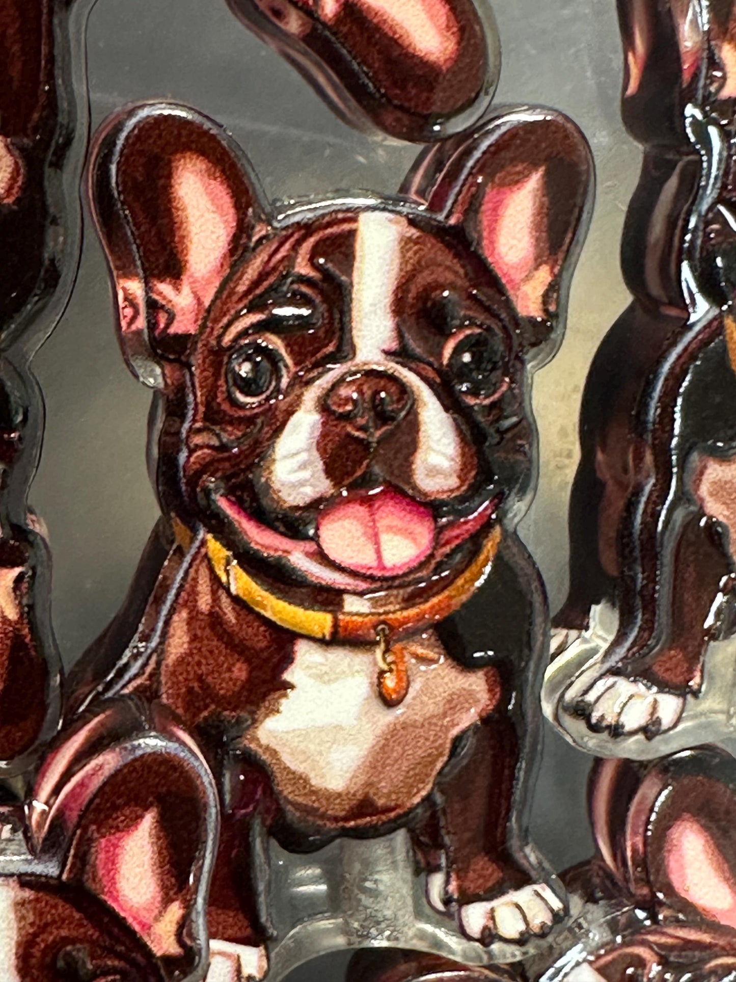 Boston terrier dog acrylic focal bead- set of 2/ focal bead/ pen beading / keychain bead/