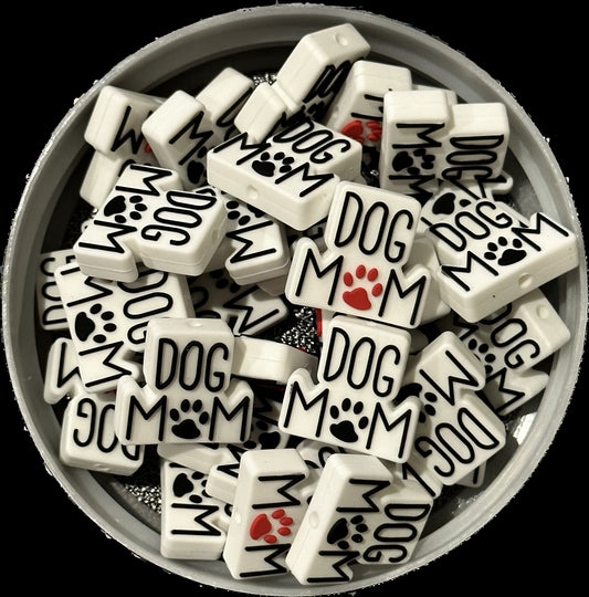 Dog mom / Focal Bead/ beadable pen/ Silicone  bead/ keychain bead/ puppy