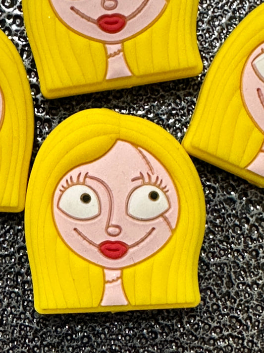 Blonde Girl /  Focal Bead/ beadable pen/ Silicone  bead/ keychain bead/  horror