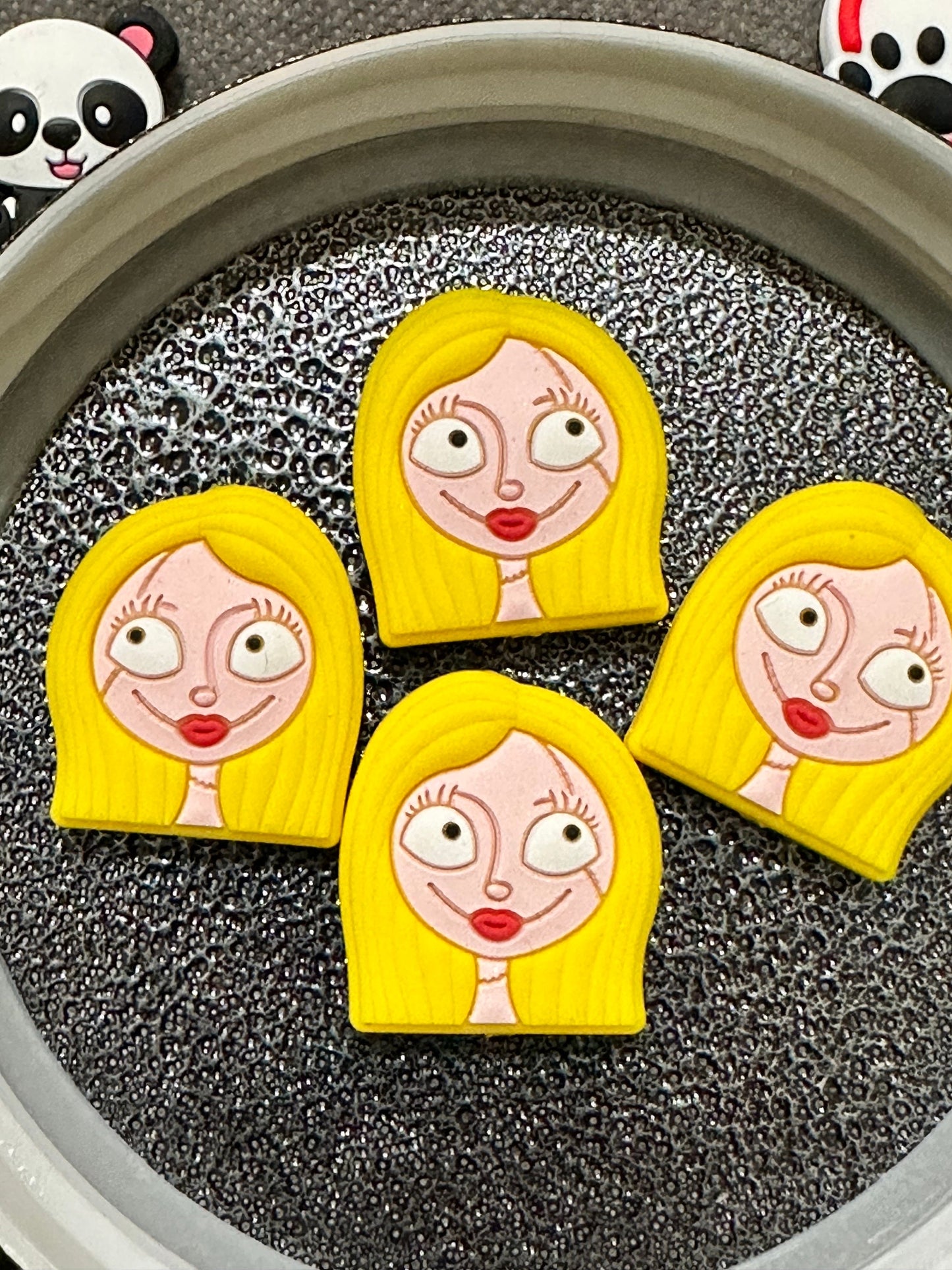 Blonde Girl /  Focal Bead/ beadable pen/ Silicone  bead/ keychain bead/  horror