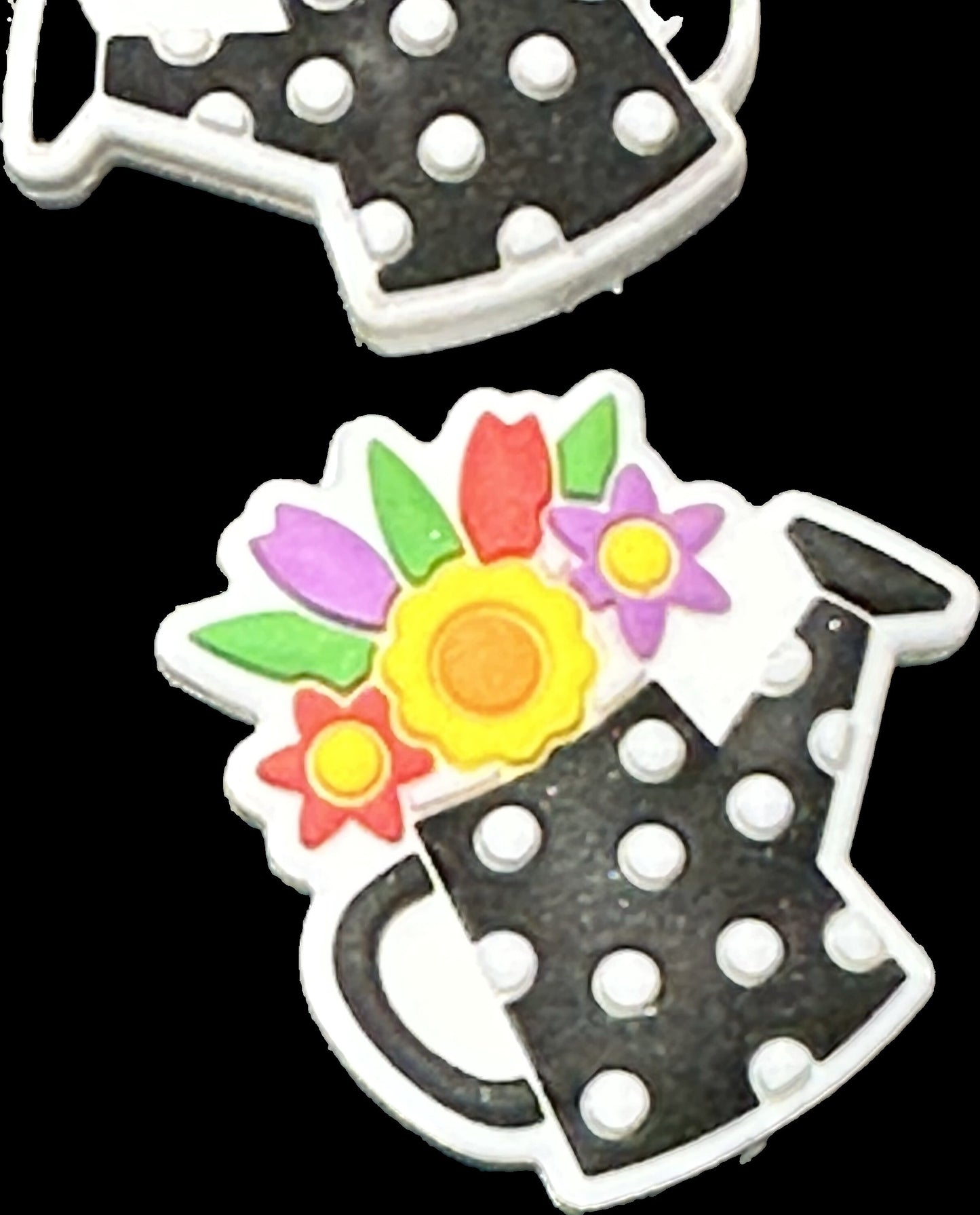 Cute watering can with flower/  Focal Bead/ beadable pen/ Silicone  bead/ keychain bead/ Summer/ dots