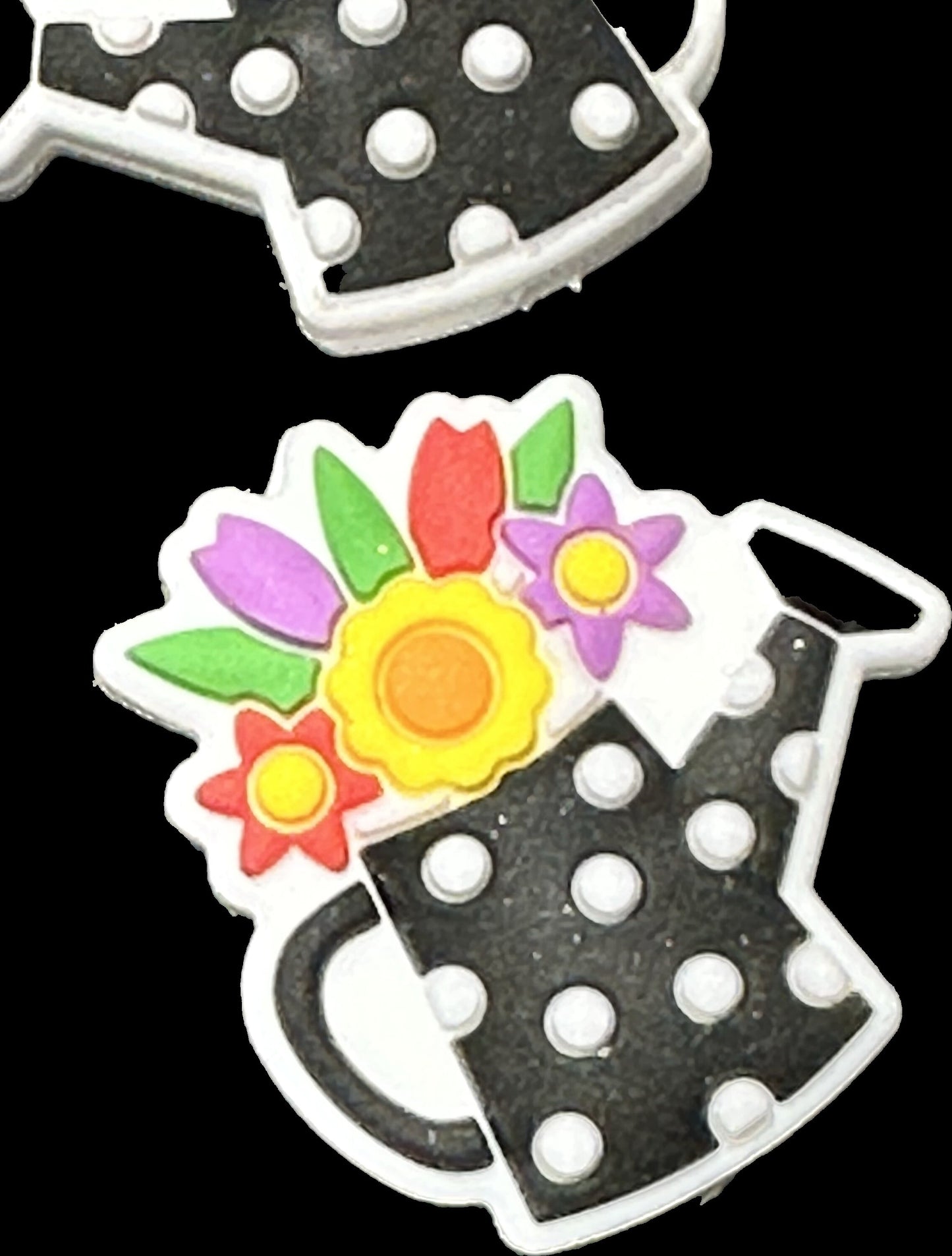 Cute watering can with flower/  Focal Bead/ beadable pen/ Silicone  bead/ keychain bead/ Summer/ dots