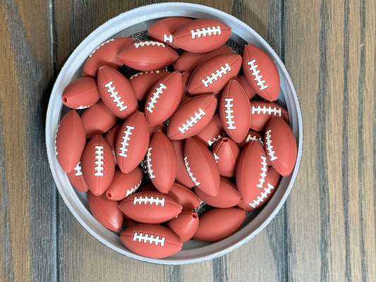 Football shaped / Focal Bead/ beadable pen/ Silicone  bead/ keychain bead/ sports