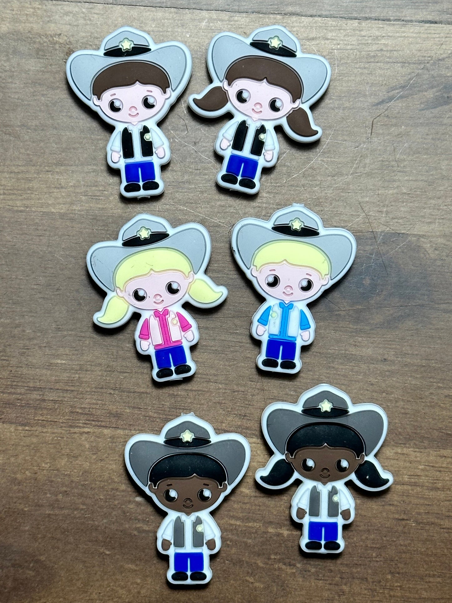 Cowboys/ cowgirls/ Focal Bead/ beadable pen/ Silicone  bead/ keychain bead/ sheriff/ western