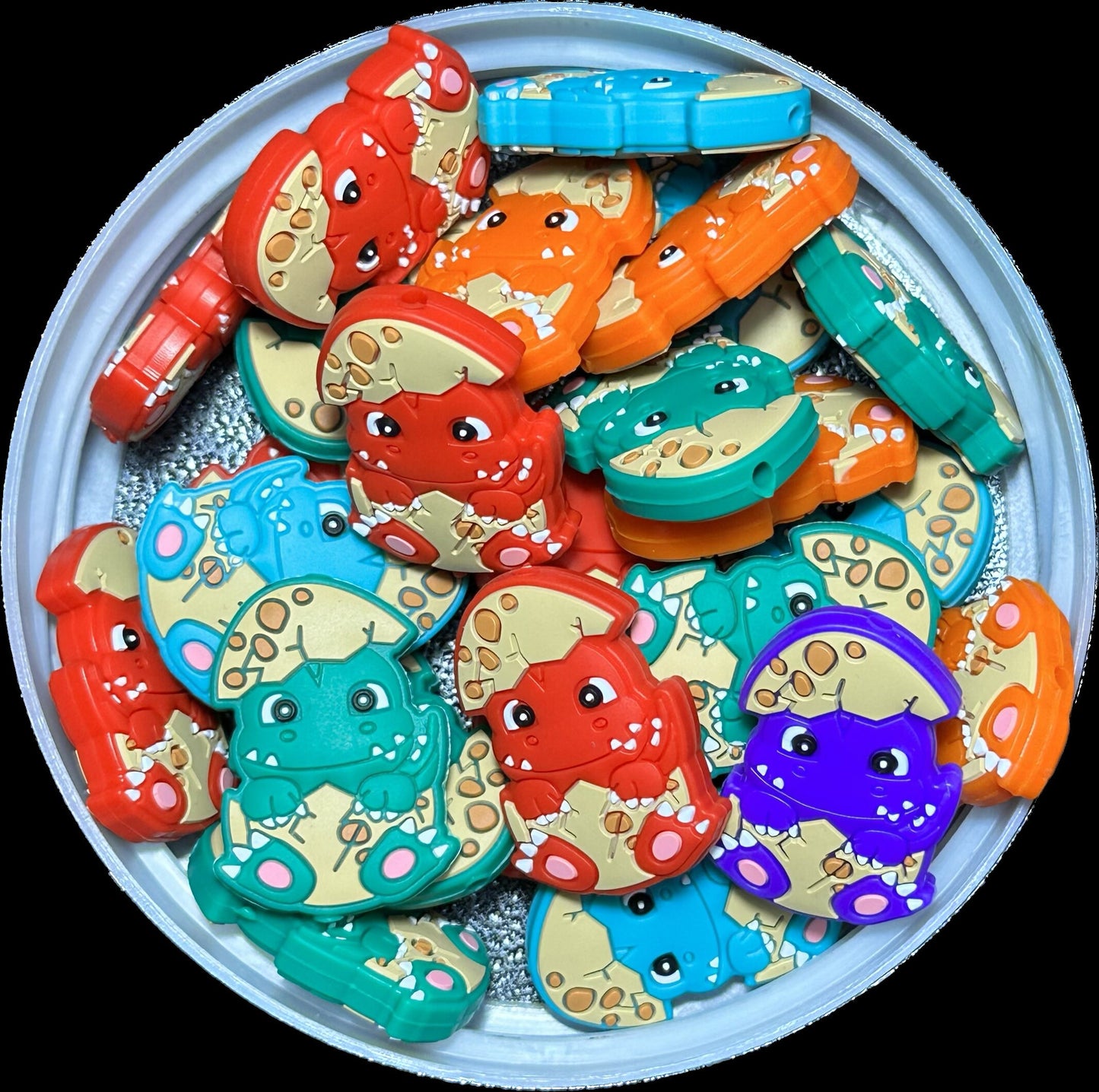 Hatching Dinosaurs/ Focal Bead/ beadable pen/ Silicone  bead/ keychain bead/ baby/ dinos