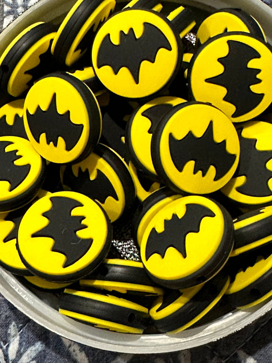 Bat /  Focal Bead/ beadable pen/ Silicone  bead/ keychain bead/  hero / man / Gotham