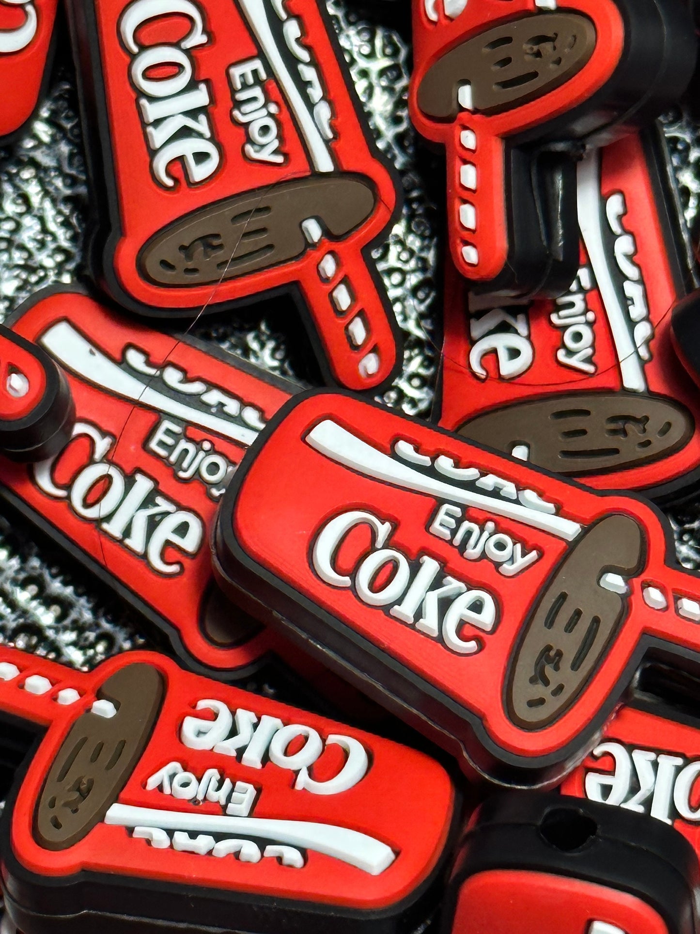 Soda/Focal Bead/ beadable pen/ Silicone  bead/ keychain bead/ drink/ red label/