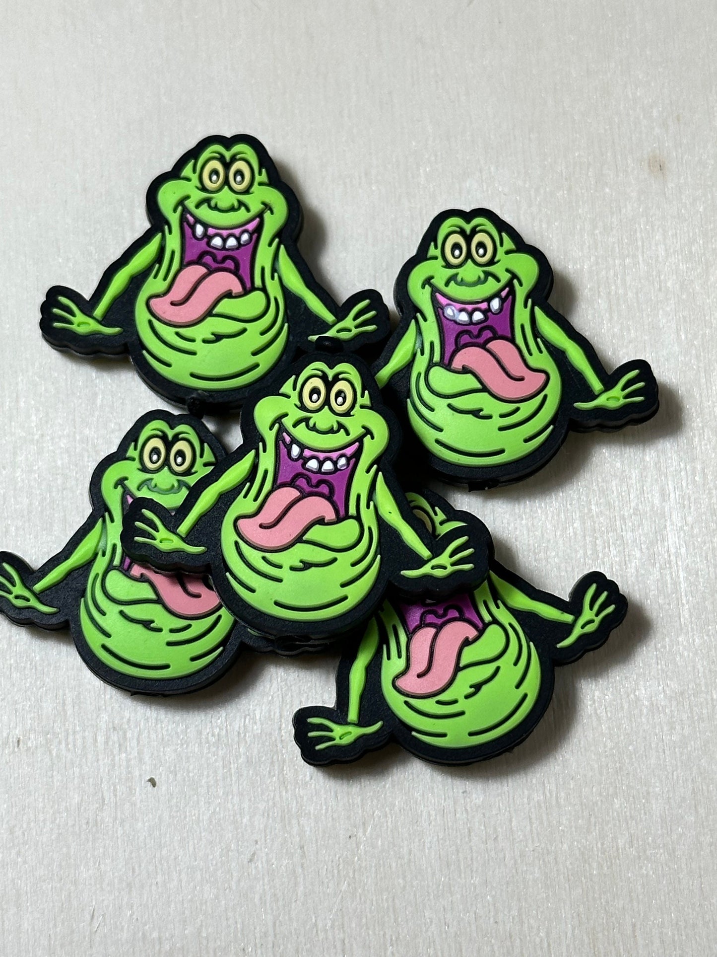 Green monster beads  /Focal Bead/ beadable pen/ Silicone  bead/ keychain beads/slime/ ghost