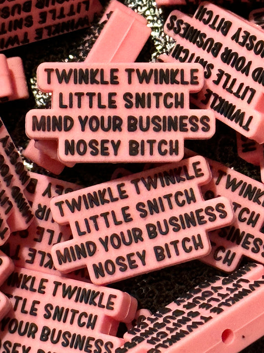 Twinkle Twinkle/ Star/ Focal Bead/ beadable pen/ Silicone  bead/ keychain bead/ bling pen bead/ Nosey Beach/ 2 beads included