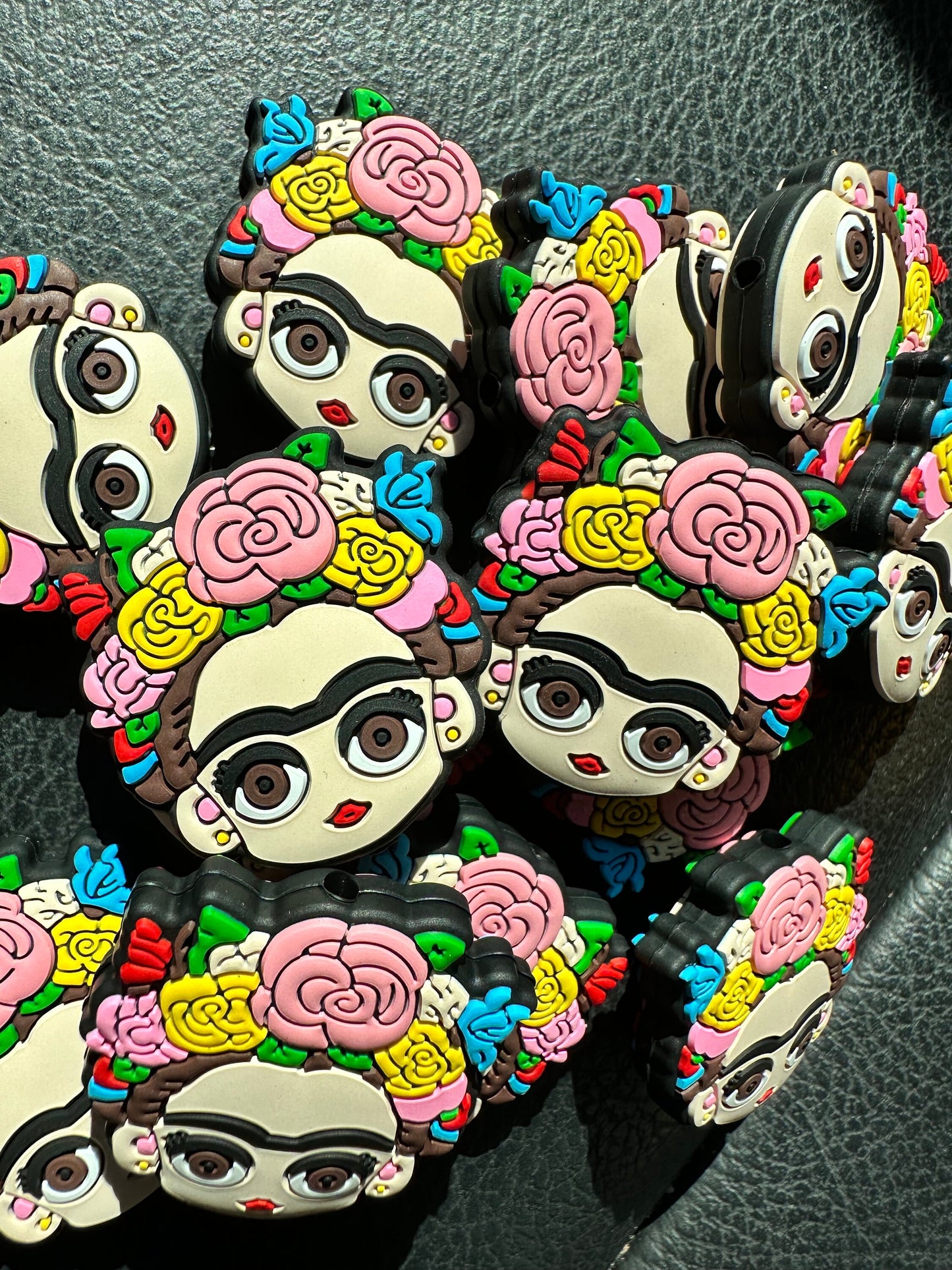 Frida/ Focal Bead/ beadable pen/ Silicone  bead/ keychain bead/ painter/ Mexican Painter/ kahlo/Two beads included