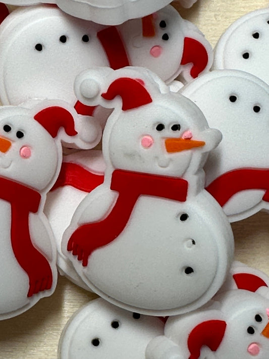 Christmas/ Snowman/ Focal Bead/ beadable pen/ Silicone  bead/ keychain bead/ Christmas