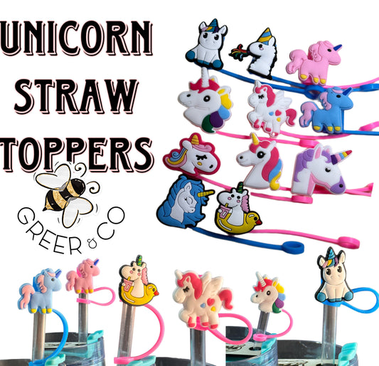 Straw Cap Cover/ Reusable/ Tumbler/ Stan Cup Accessories/ Unicorn/ Unicorns/ Straw Topper