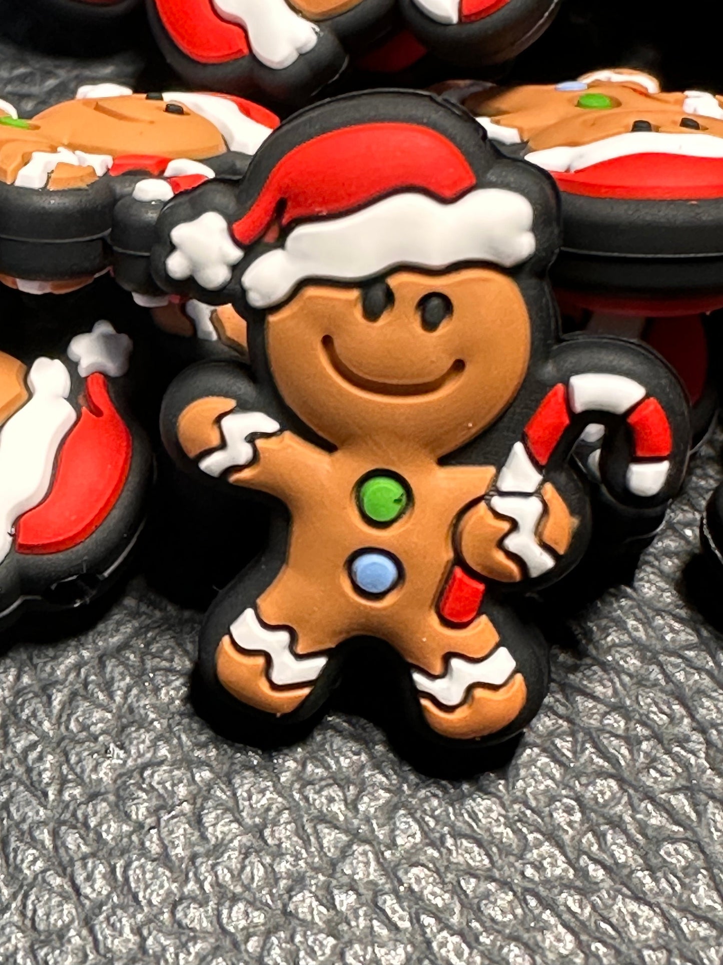 Gingerbread man/ Focal Bead/ beadable pen/ Silicone  bead/ keychain bead/ cookie man / Christmas