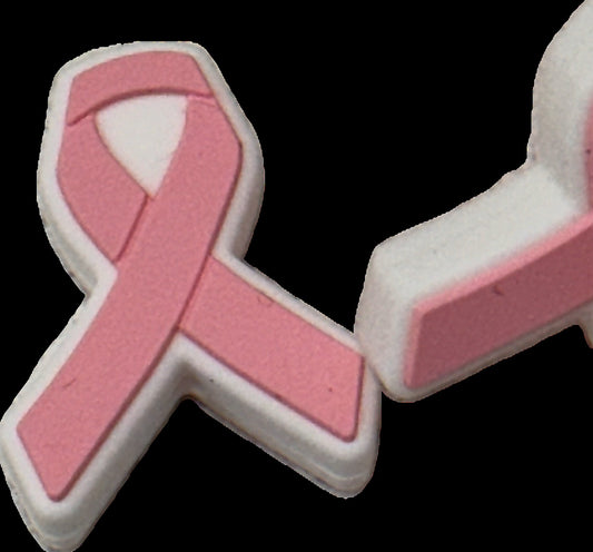 Cancer Ribbon/  Focal Bead/ beadable pen/ Silicone  bead/ keychain bead/ Pink ribbon/ breast cancer/