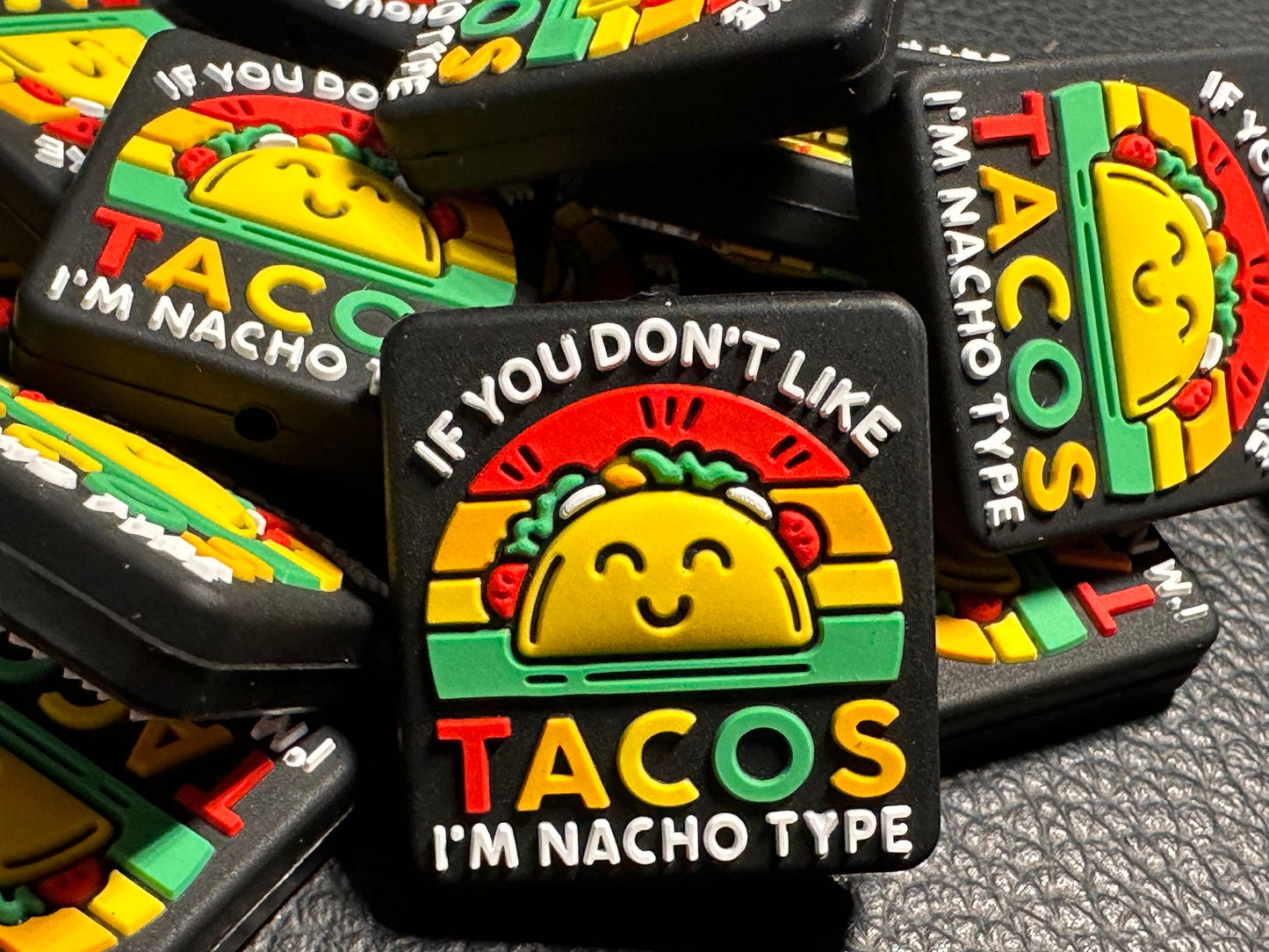 Taco Nacho Focal Bead/ beadable pen/ Silicone bead/ keychain bead/DIY/