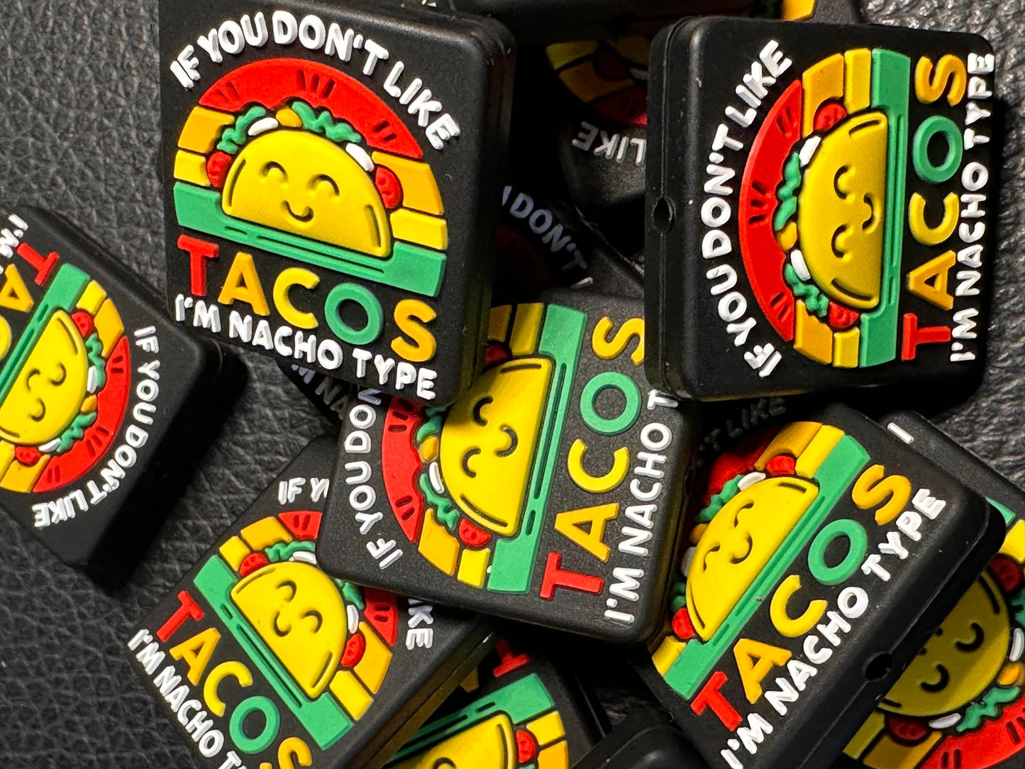 Taco Nacho Focal Bead/ beadable pen/ Silicone bead/ keychain bead/DIY/