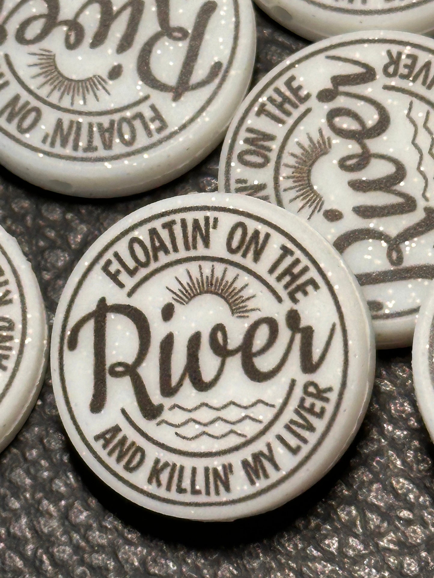 River tubing focal bead/ pen bead Focal Bead/ beadable pen/ Silicone  bead/ keychain bead/ DIY/ Summer/ luminous/glow in the dark