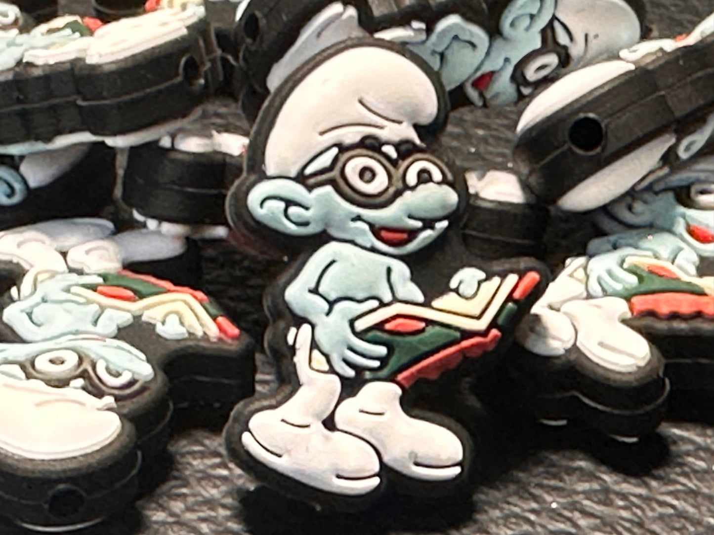 Little blue guy bead/ Focal Bead/ beadable pen/ Silicone  bead/ keychain bead/ DIY/