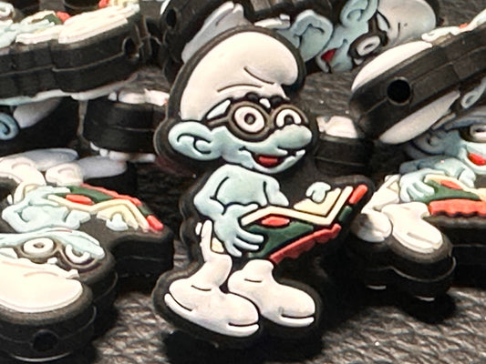 Little blue guy bead/ Focal Bead/ beadable pen/ Silicone  bead/ keychain bead/ DIY/