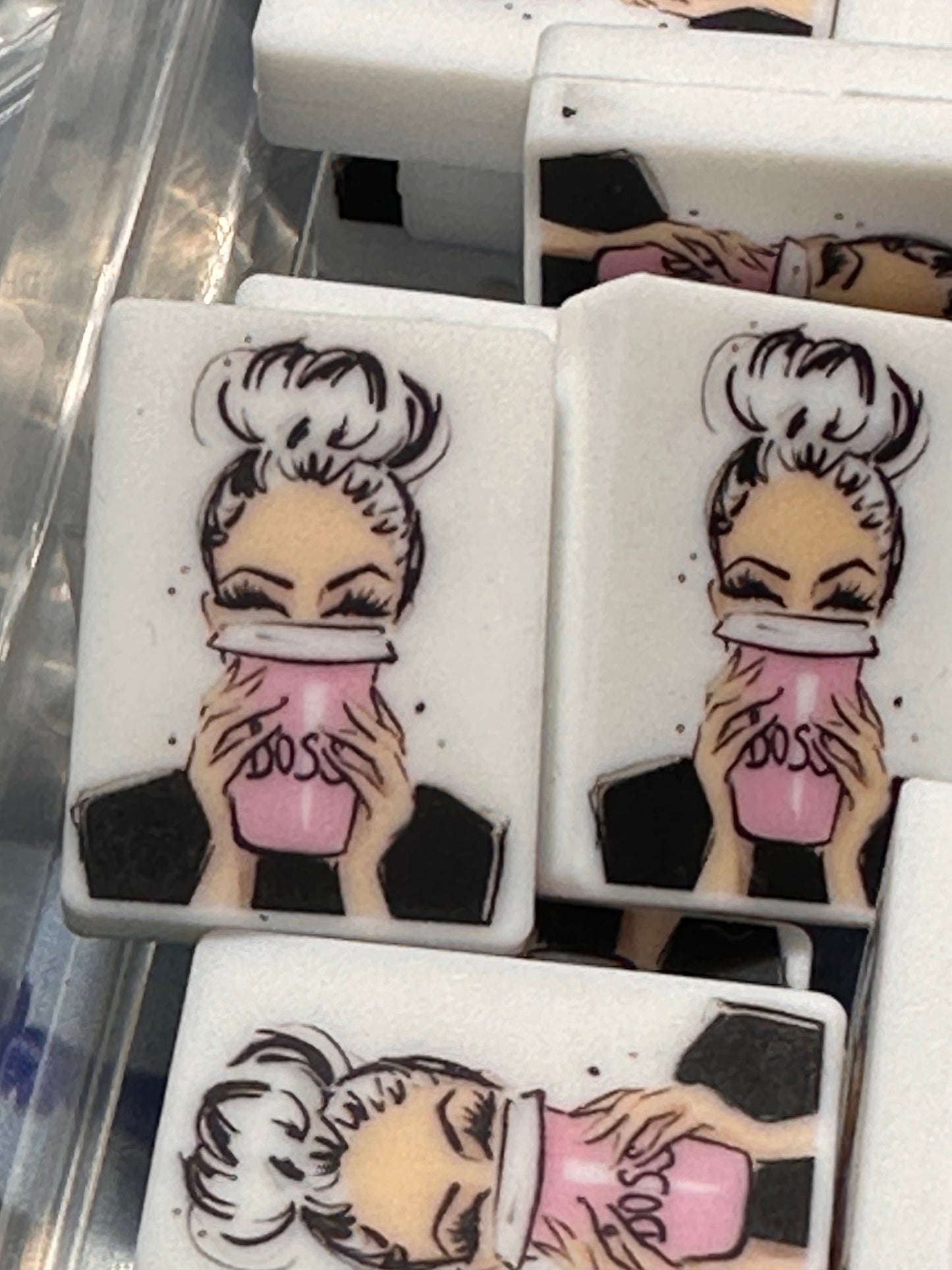 Girl Boss Focal Beads/ beadable pen/ Silicone bead/ keychain bead/perfect for keychains bracelets pens and crafts / DIY/ Boss/ Coffee