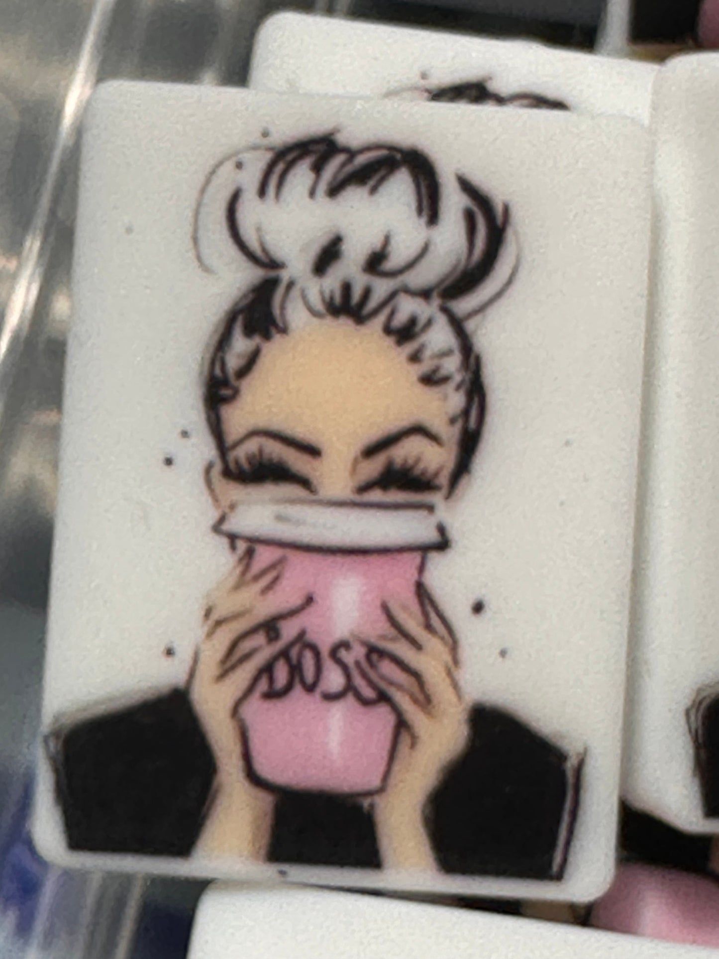 Girl Boss Focal Beads/ beadable pen/ Silicone bead/ keychain bead/perfect for keychains bracelets pens and crafts / DIY/ Boss/ Coffee