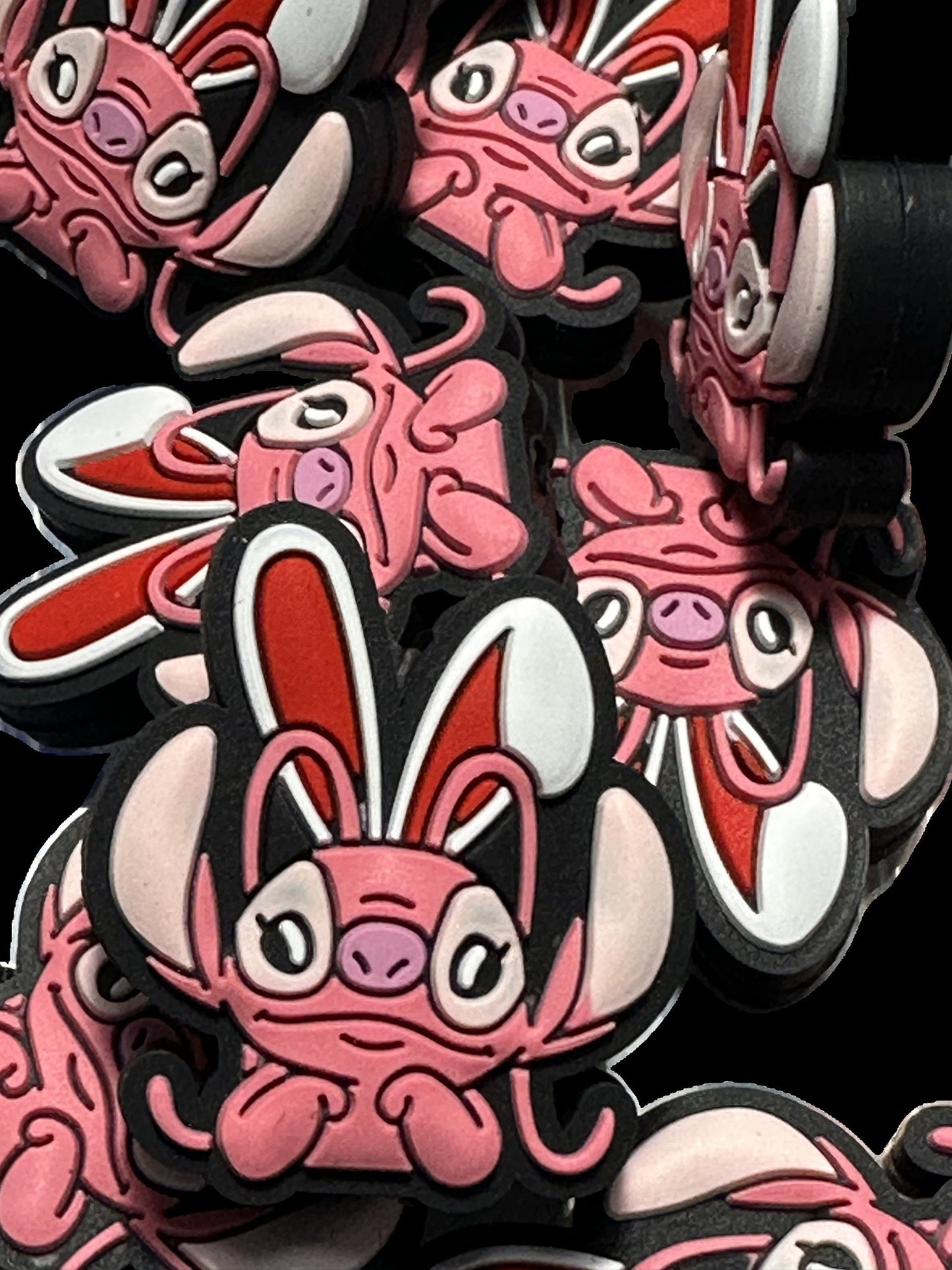 Focal Bead/ beadable pen/ Silicone  bead/ keychain bead / Pink girl