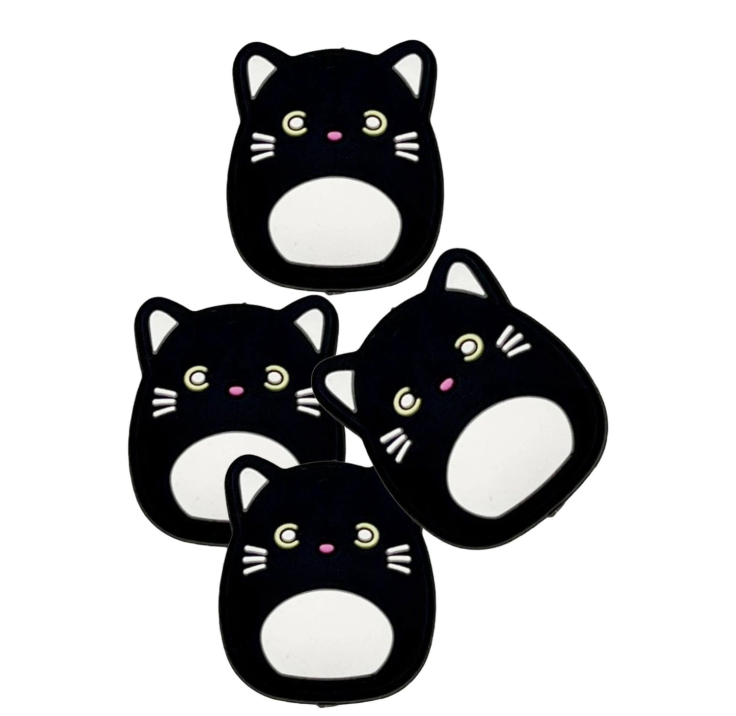 Black cat focal bead/ beadable pen/ Silicone  bead/ animal/ keychain bead/ kitty/