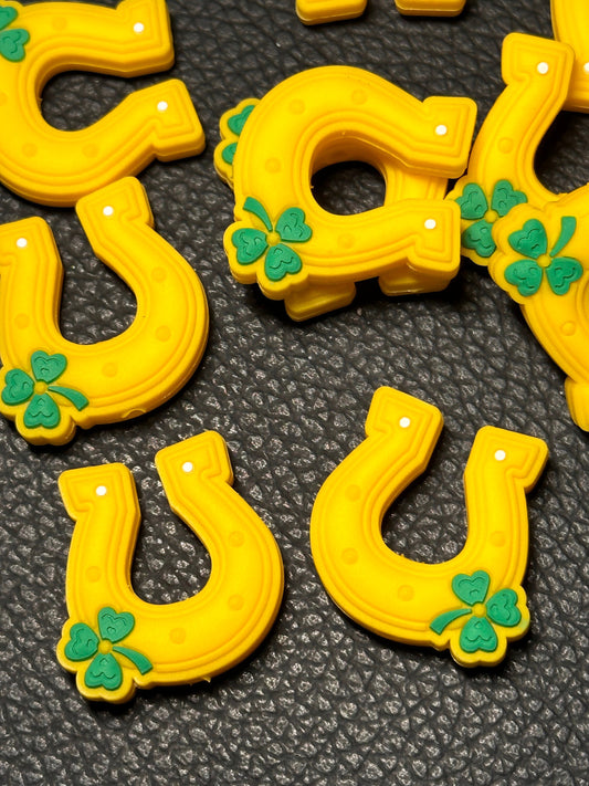 Lucky Horseshoe focal beads / beadable pen/ Silicone  bead/ keychain bead/ DIY/ lucky