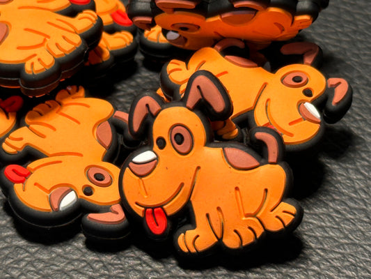 Spotted dog focal bead / Focal Bead/ beadable pen/ Silicone  bead/ keychain bead/ DIY/ brown dog/