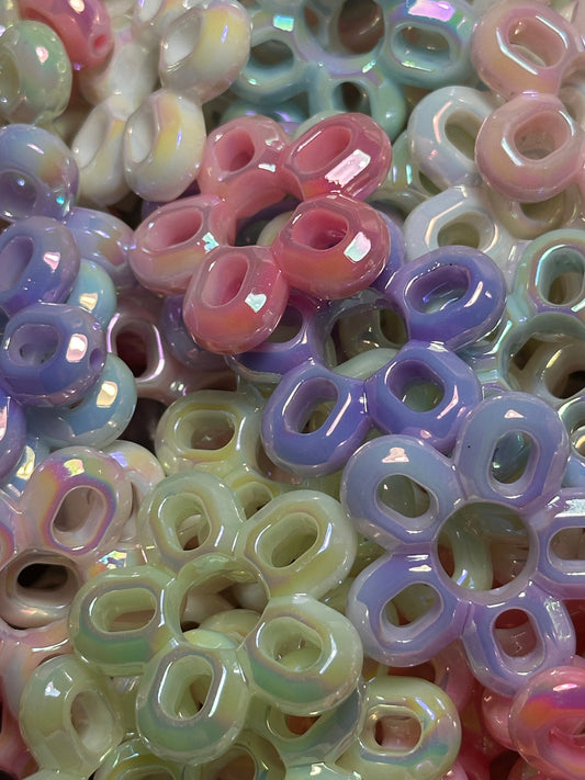 Five (5) Frame flower beads/  Focal Bead/ beadable pen/ Silicone  bead/ keychain bead/ delicate/ Pearl pastels