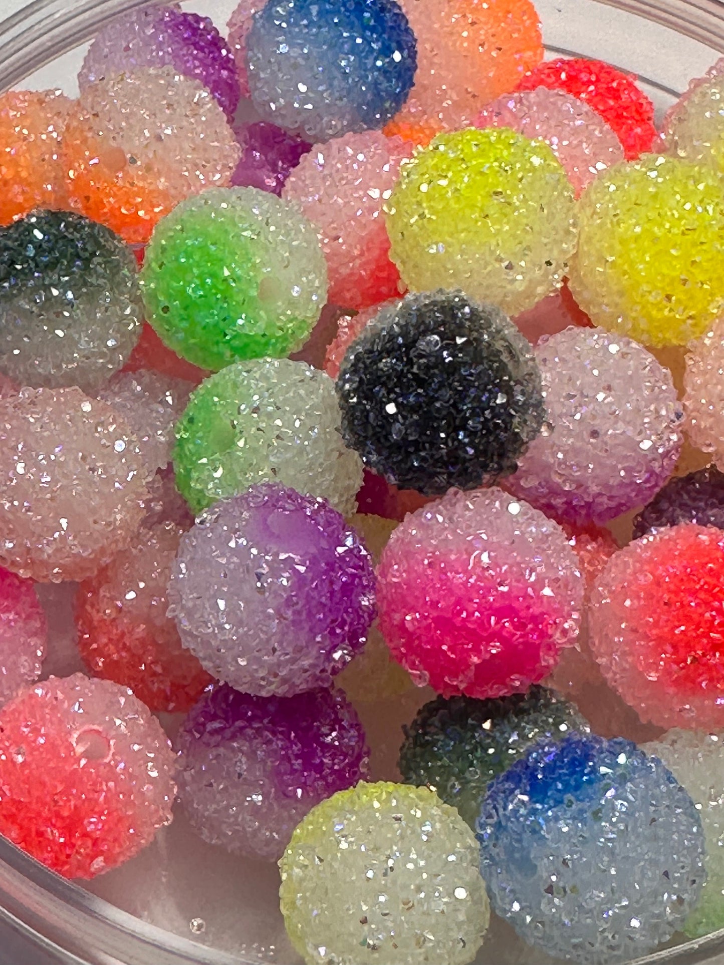 Five (5) acrylic sugar multicolored beads / sparkle beads/20mm beads/ sugar beads/pen beading beads/ bling beads/ keychain beads/ DIY/ Ombre