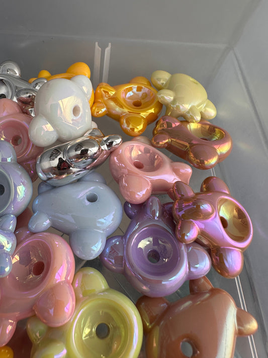 Pastel airplane beads / jewelry Bead/ beadable pen/ keychain bead/ acrylic / Five beads included