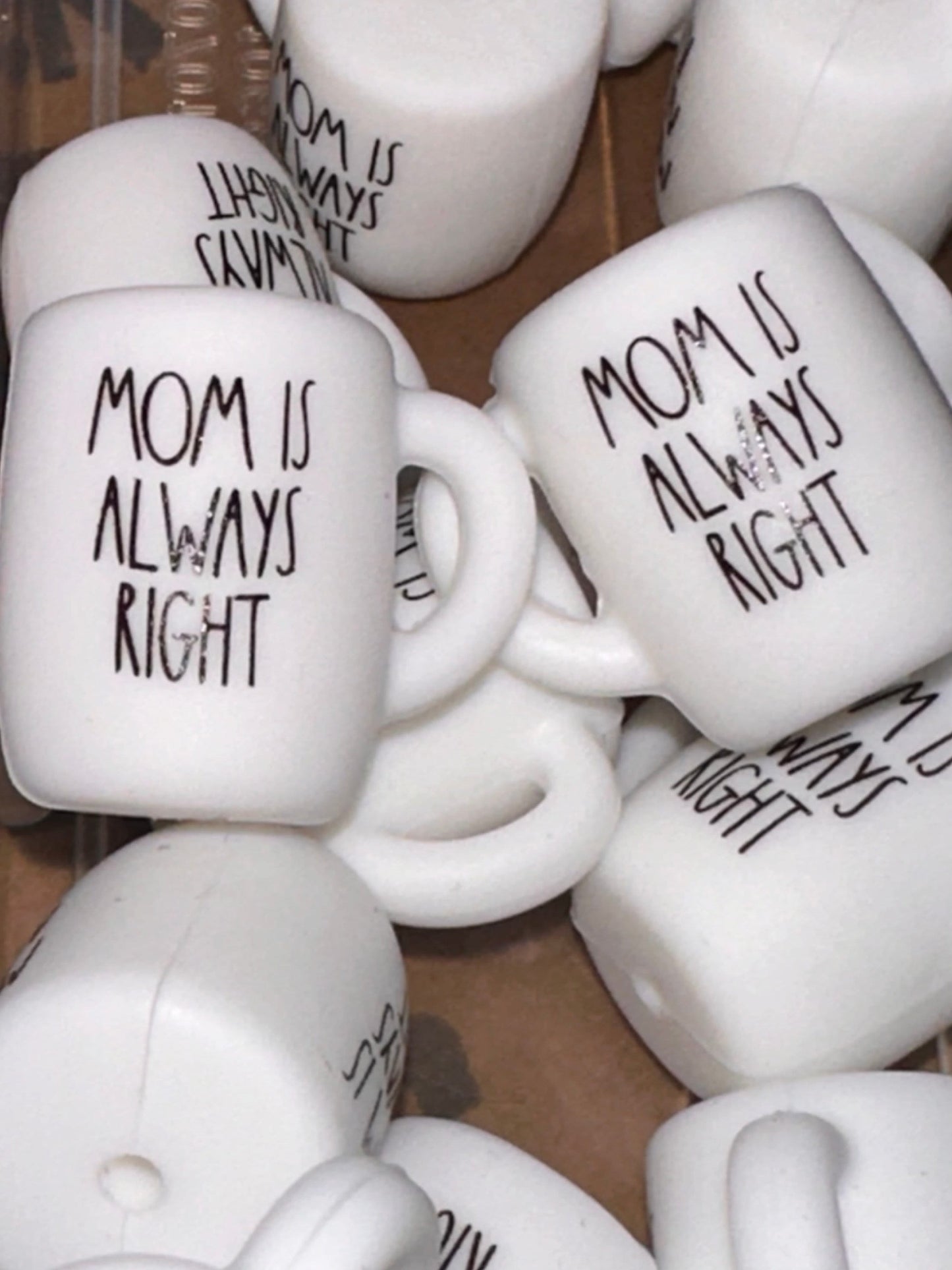 Mom is always right/ Coffee mug Focal Bead/ beadable pen/ momma / Silicone  bead/ coffee cup/ keychain bead/ boss/ mothers day