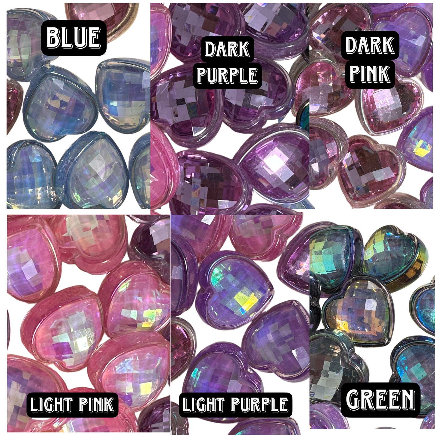 Large faceted Heart Gem Bead/ beadable pen/ keychain bead/ rear view mirror bead / light catching bead